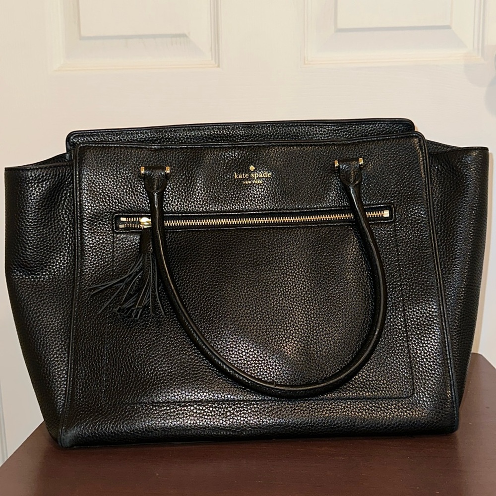 Kate Spade Black Leather Tote Bag